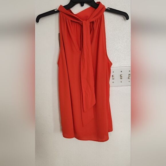 J. Crew Orange Turtle Neck Tie Top Size 10 Tall NWT - Picture 2 of 9